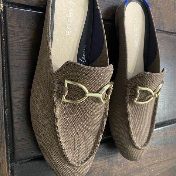 Rothy's Brown Loafers with Gold Detail - Picture 5 of 7